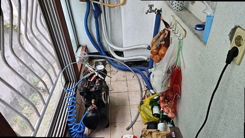 해운대구 누수탐지 베란다 천장 물자국과 창틀 주변 누수 흔적